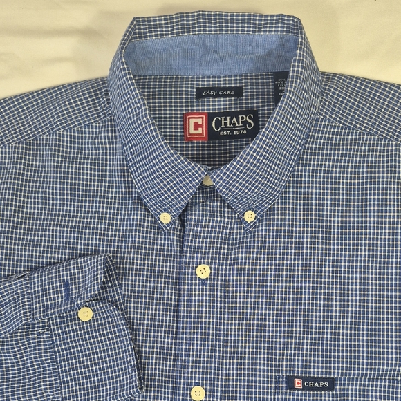 Chaps Other - Chaps Navy and White Plaid Men's Shirt